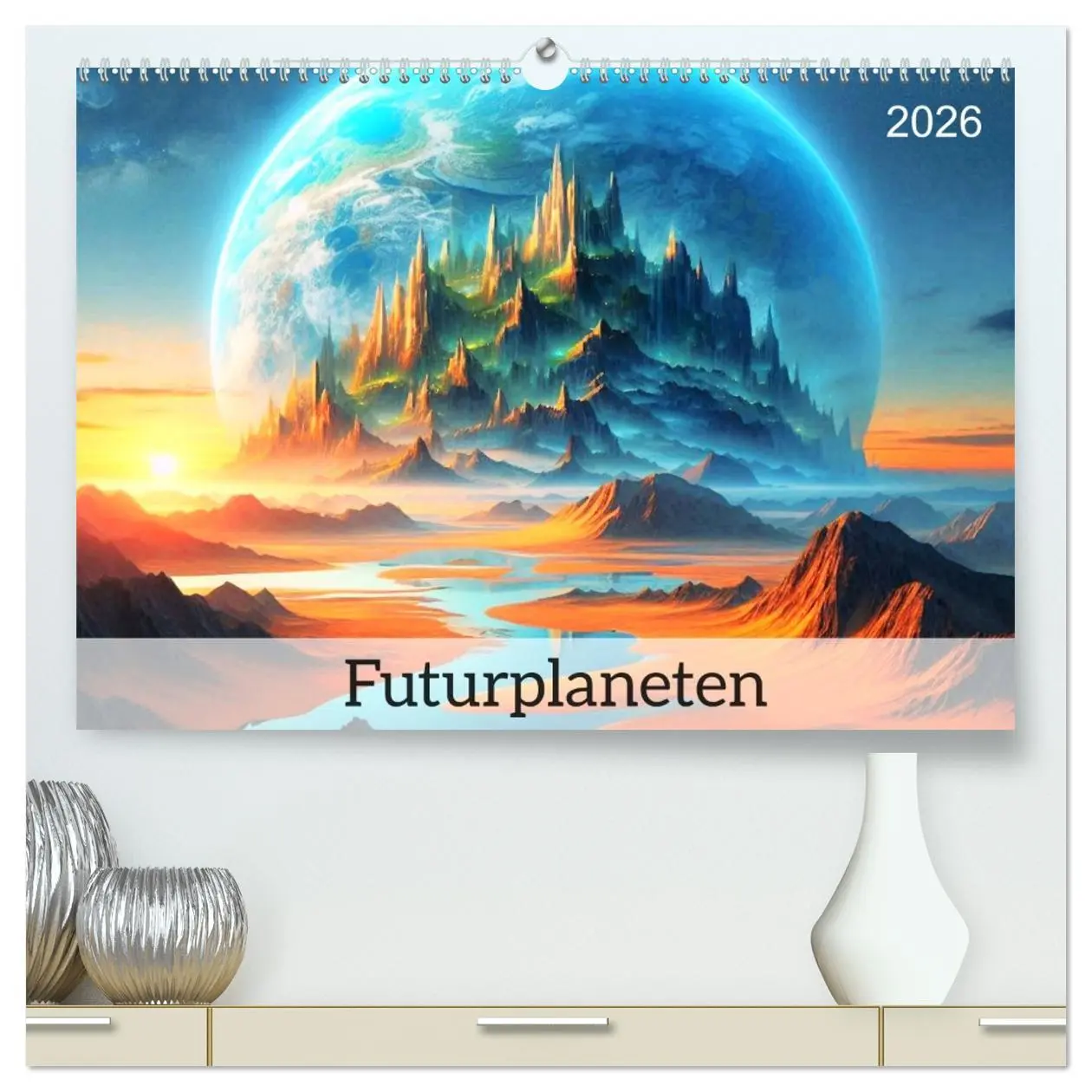 Cover: 9783457392867 | Futurplaneten (hochwertiger Premium Wandkalender 2026 DIN A2 quer),...
