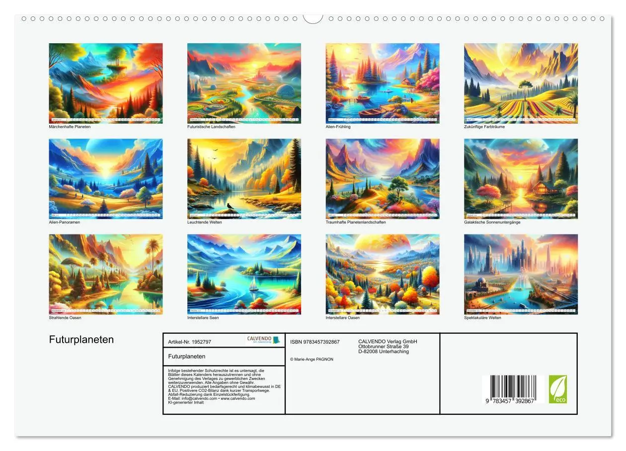 Bild: 9783457392867 | Futurplaneten (hochwertiger Premium Wandkalender 2026 DIN A2 quer),...