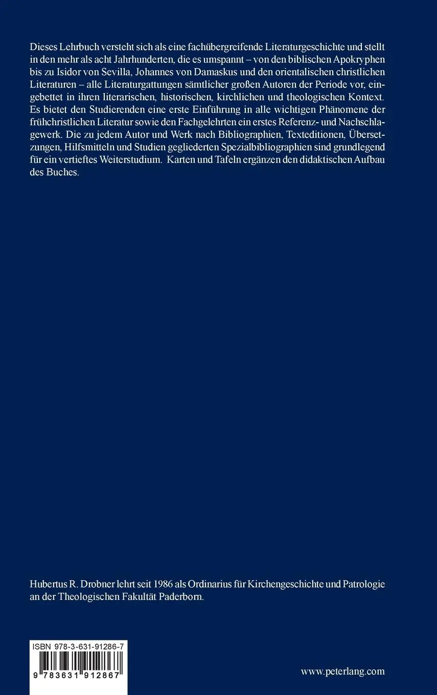 Rückseite: 9783631912867 | Lehrbuch der Patrologie | 4., aktualisierte und erweiterte Auflage