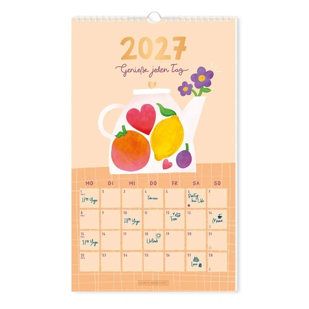 Cover: 9783986362867 | Wandkalender 2027 Genieße jeden Tag | Wandkalender | Original | 12 S.