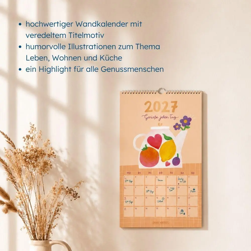Bild: 9783986362867 | Wandkalender 2027 Genieße jeden Tag | Wandkalender | Original | 12 S.