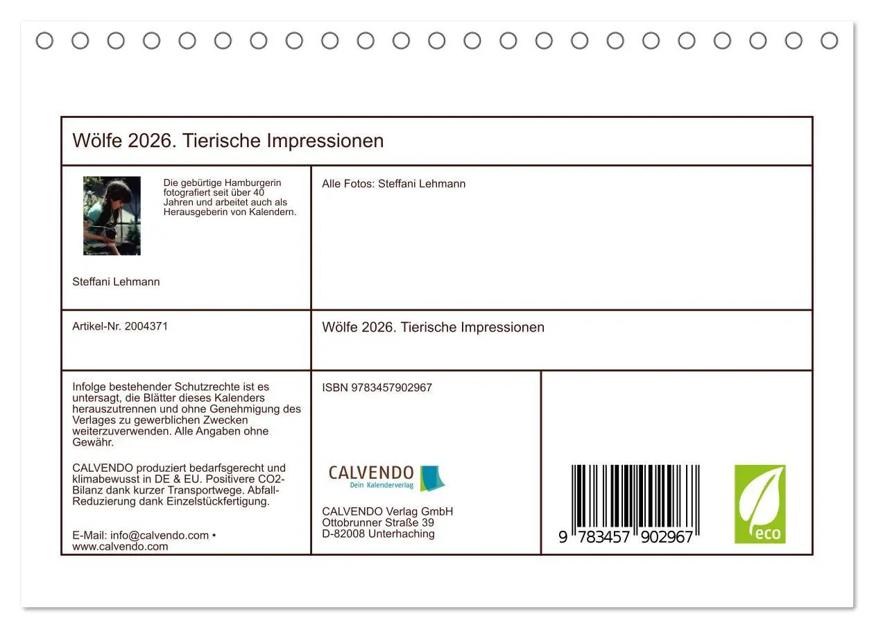 Bild: 9783457902967 | Wölfe 2026. Tierische Impressionen (Tischkalender 2026 DIN A5...
