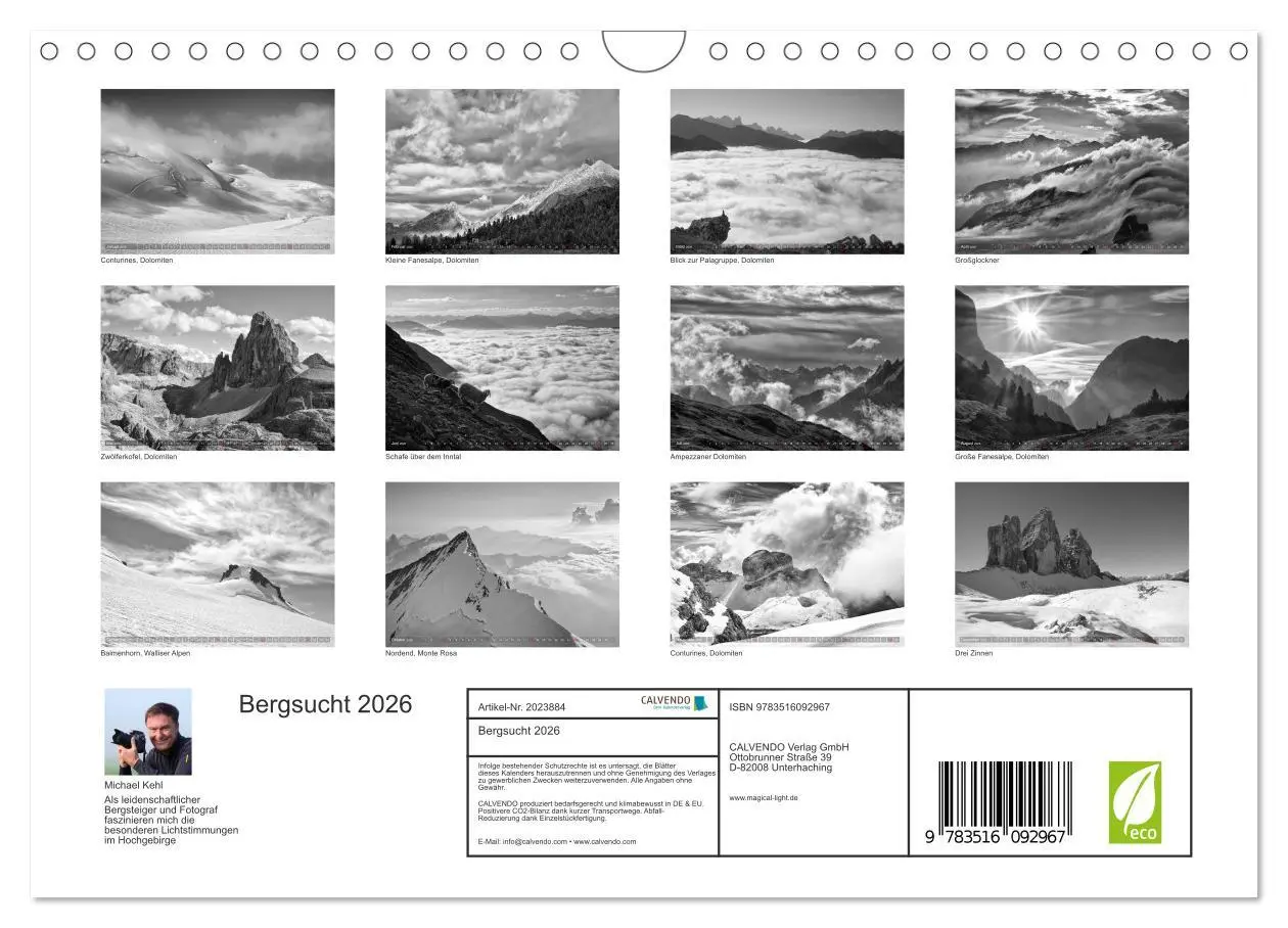 Bild: 9783516092967 | Bergsucht 2026 (Wandkalender 2026 DIN A4 quer), CALVENDO...