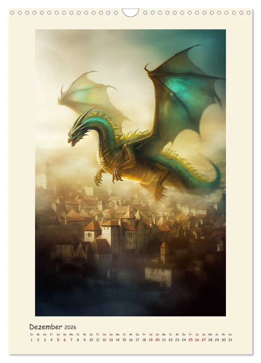 Bild: 9783516302967 | Malerische Drachen (Wandkalender 2026 DIN A3 hoch), CALVENDO...
