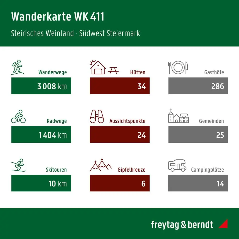 Bild: 9783707922967 | freytag &amp; berndt Wanderkarte WK 411 Steirisches Weinland,...