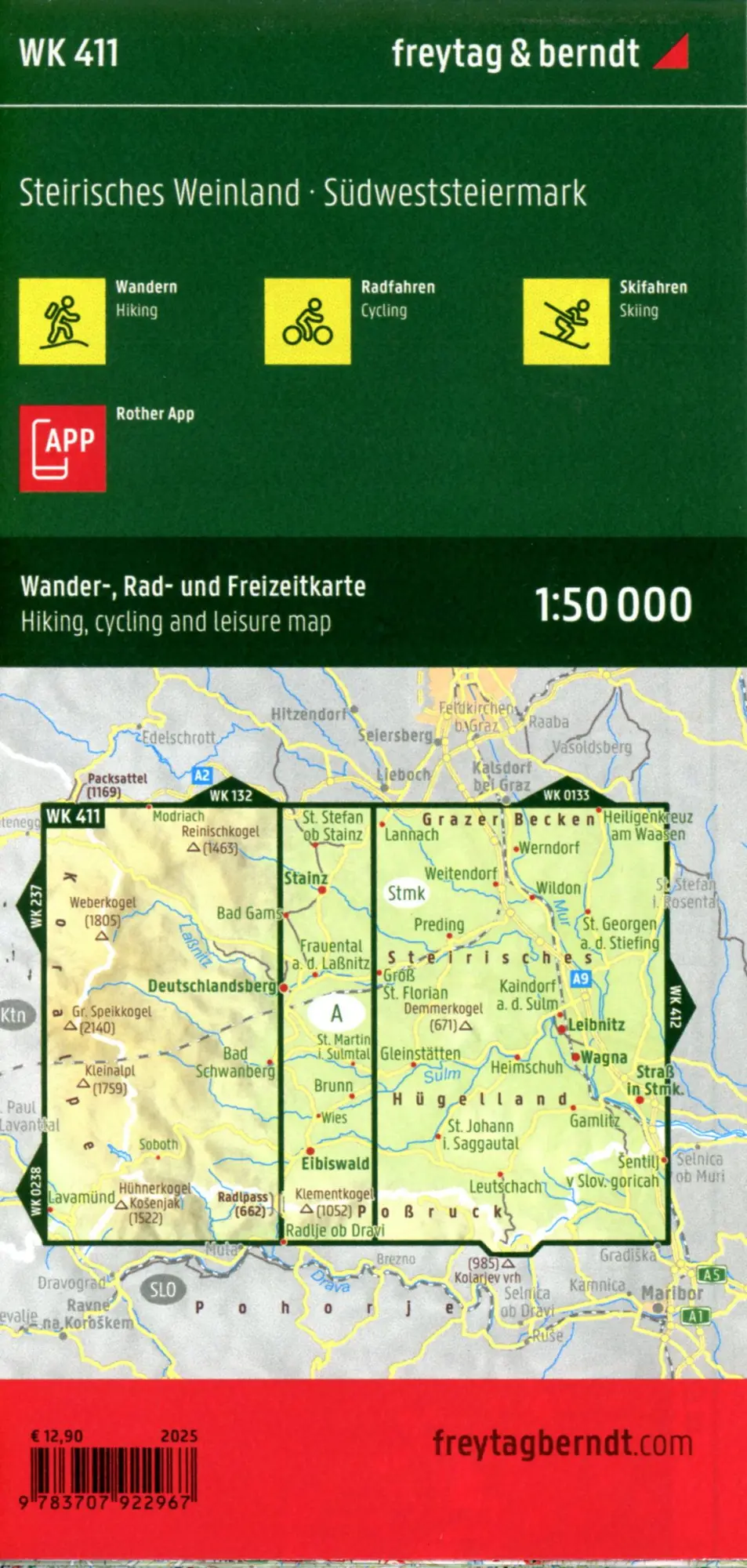 Bild: 9783707922967 | freytag &amp; berndt Wanderkarte WK 411 Steirisches Weinland,...