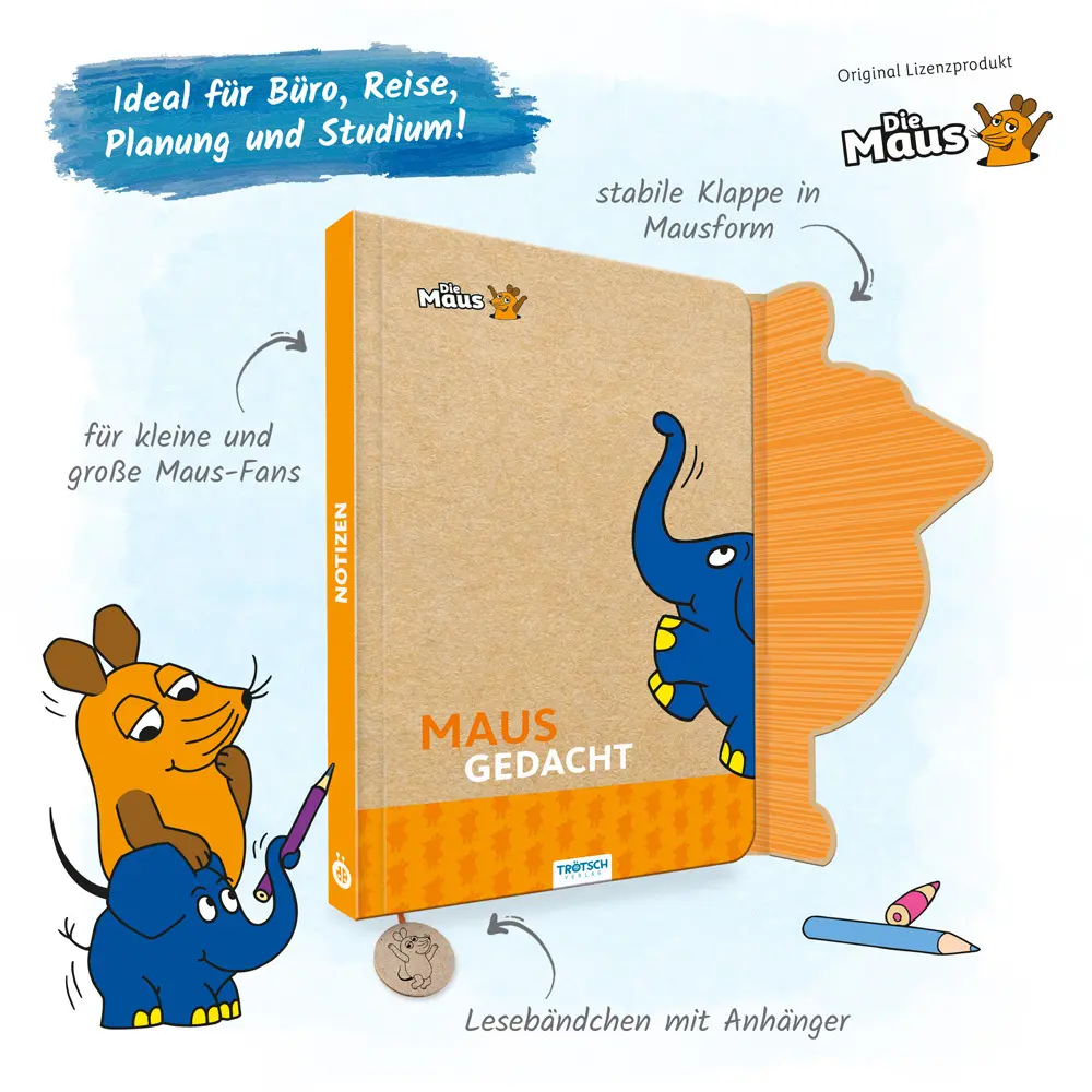 Bild: 9783988022967 | Trötsch Die Maus Notizbuch mit Klappe Maus | Co.KG | Buch | 128 S.