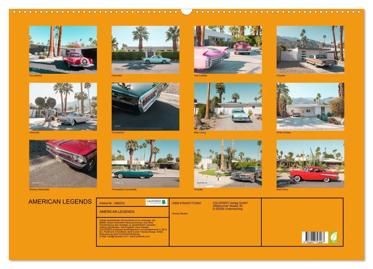Bild: 9783457723067 | AMERICAN LEGENDS (Wandkalender 2026 DIN A2 quer), CALVENDO...