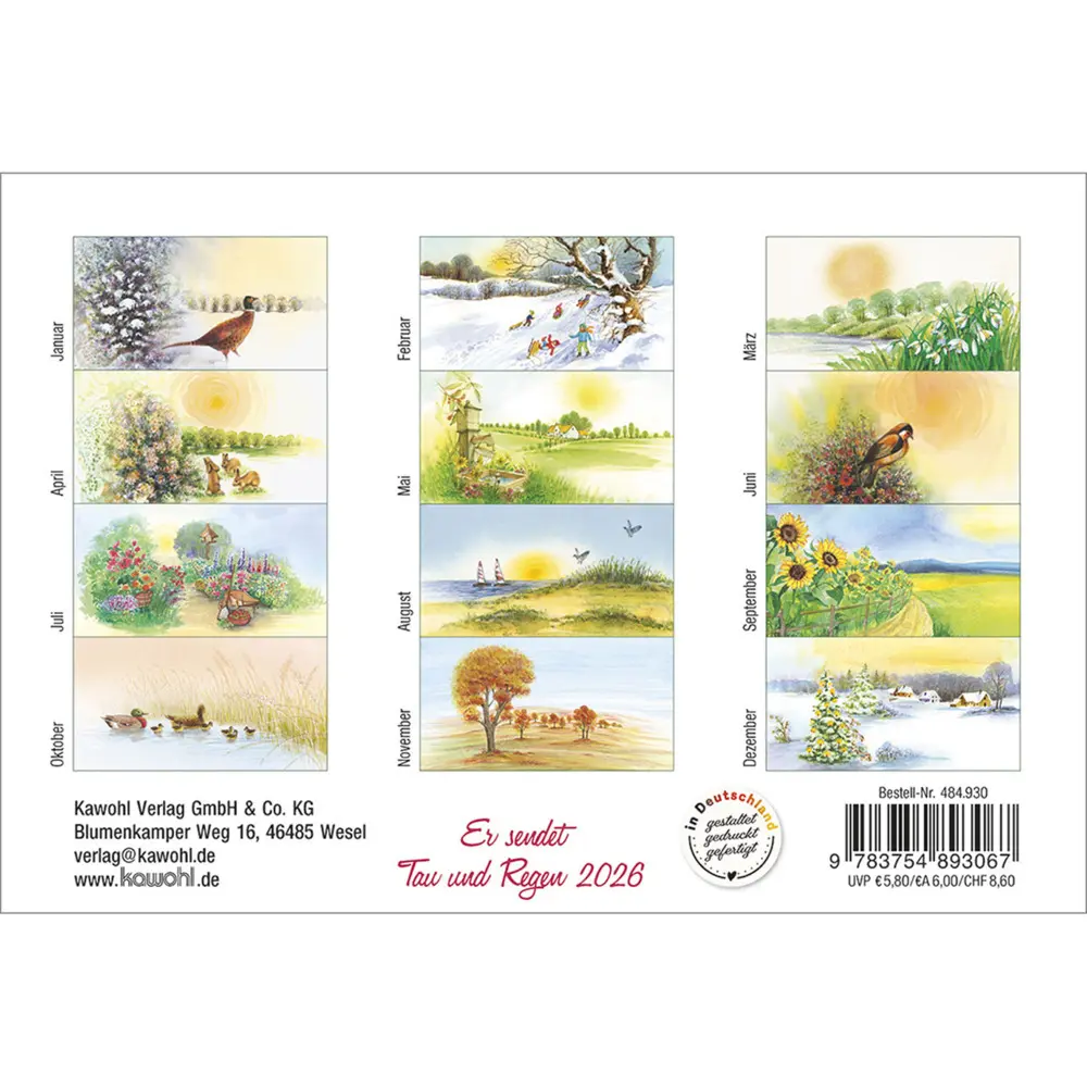 Bild: 9783754893067 | Er sendet Tau und Regen 2026 | Michal Podolsky | Kalender | 14 S.
