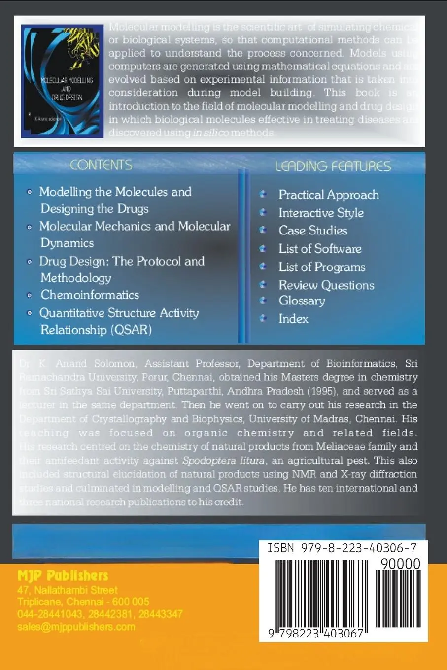 Rückseite: 9798223403067 | Molecular Modelling and Drug Design | K Anand Solomon | Taschenbuch