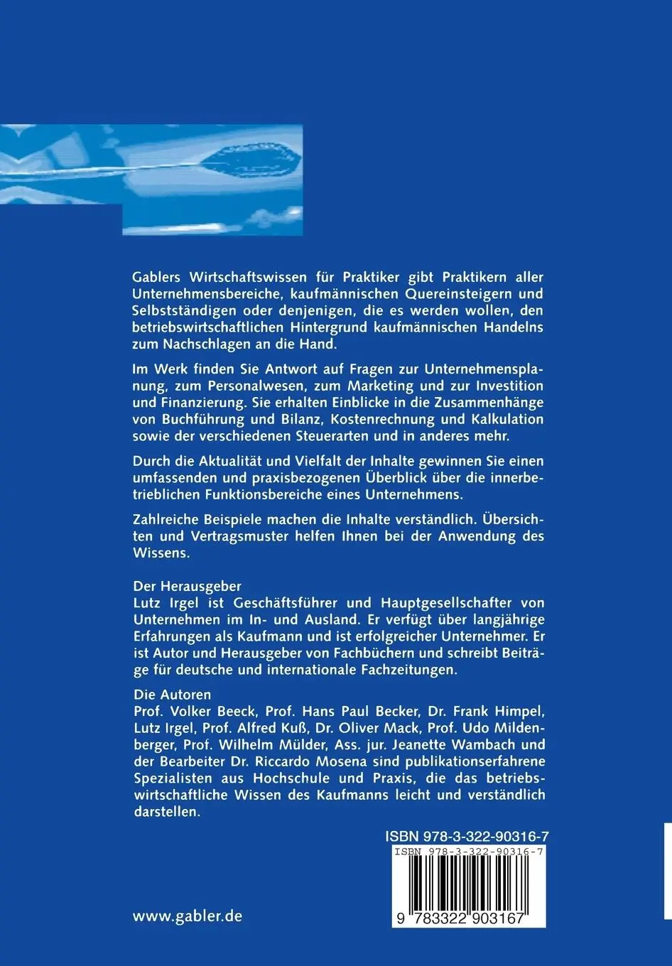 Rückseite: 9783322903167 | Gablers Wirtschaftswissen für Praktiker | Lutz Irgel (u. a.) | Buch
