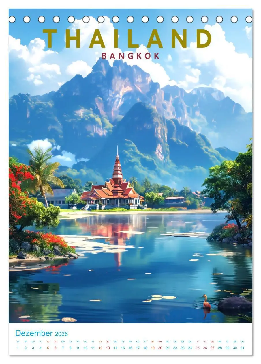 Bild: 9783516283167 | Thailand - Old School Poster Style (Tischkalender 2026 DIN A5...