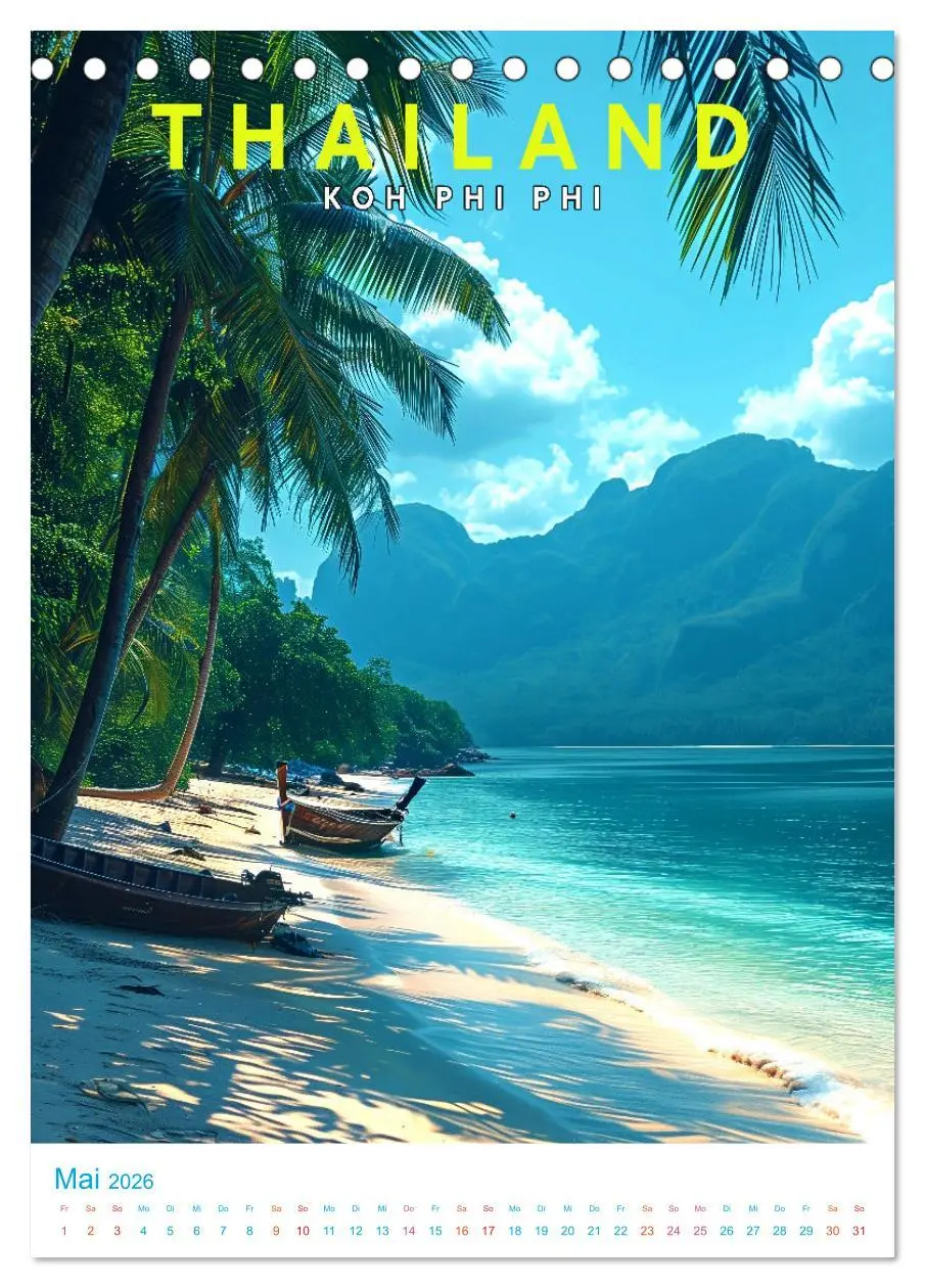 Bild: 9783516283167 | Thailand - Old School Poster Style (Tischkalender 2026 DIN A5...