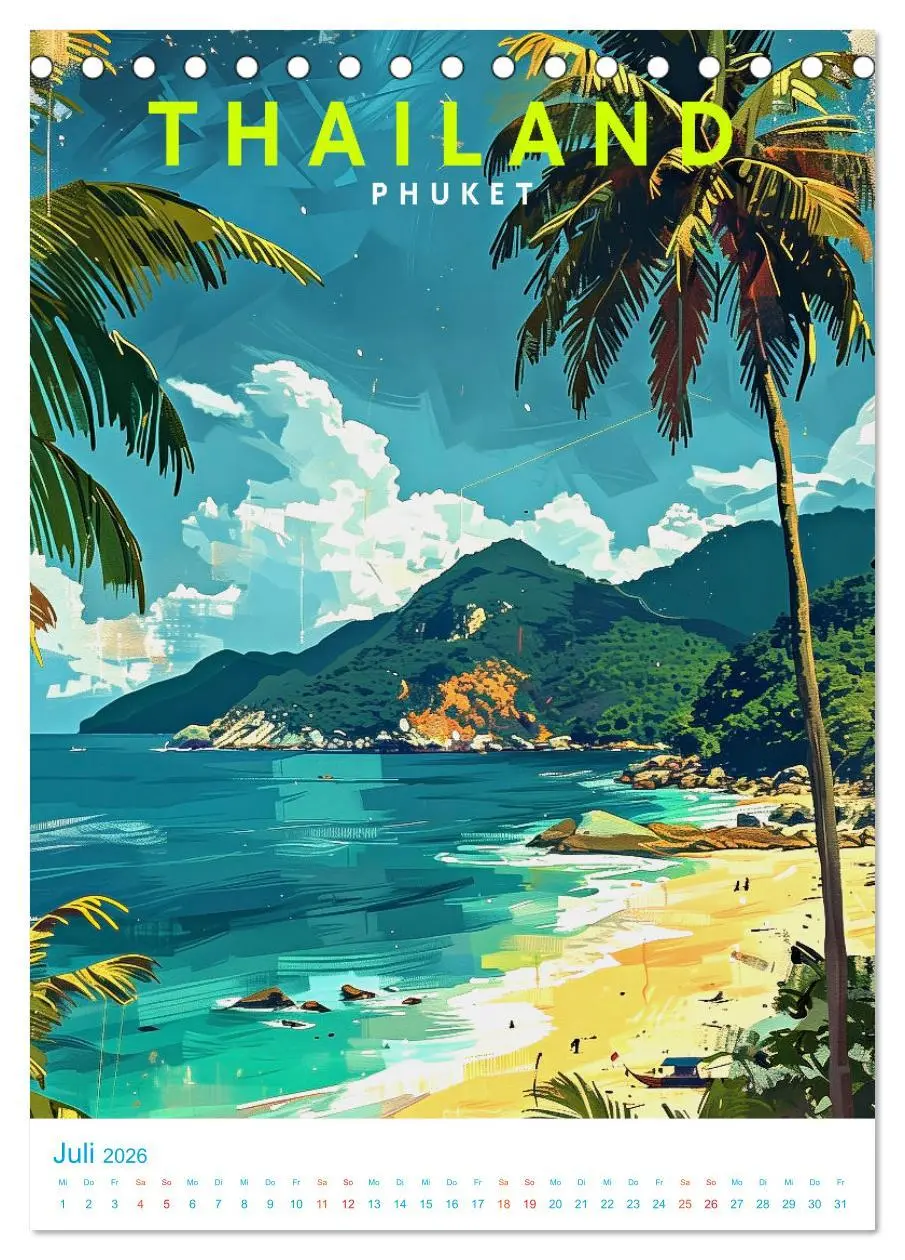 Bild: 9783516283167 | Thailand - Old School Poster Style (Tischkalender 2026 DIN A5...