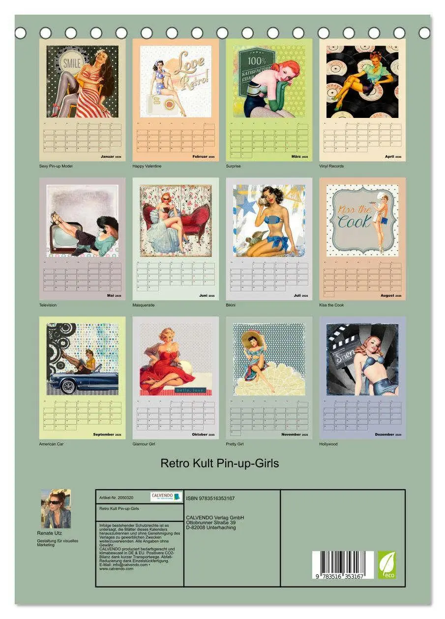Bild: 9783516353167 | Retro Kult Pin-up-Girls (Tischkalender 2026 DIN A5 hoch), CALVENDO...