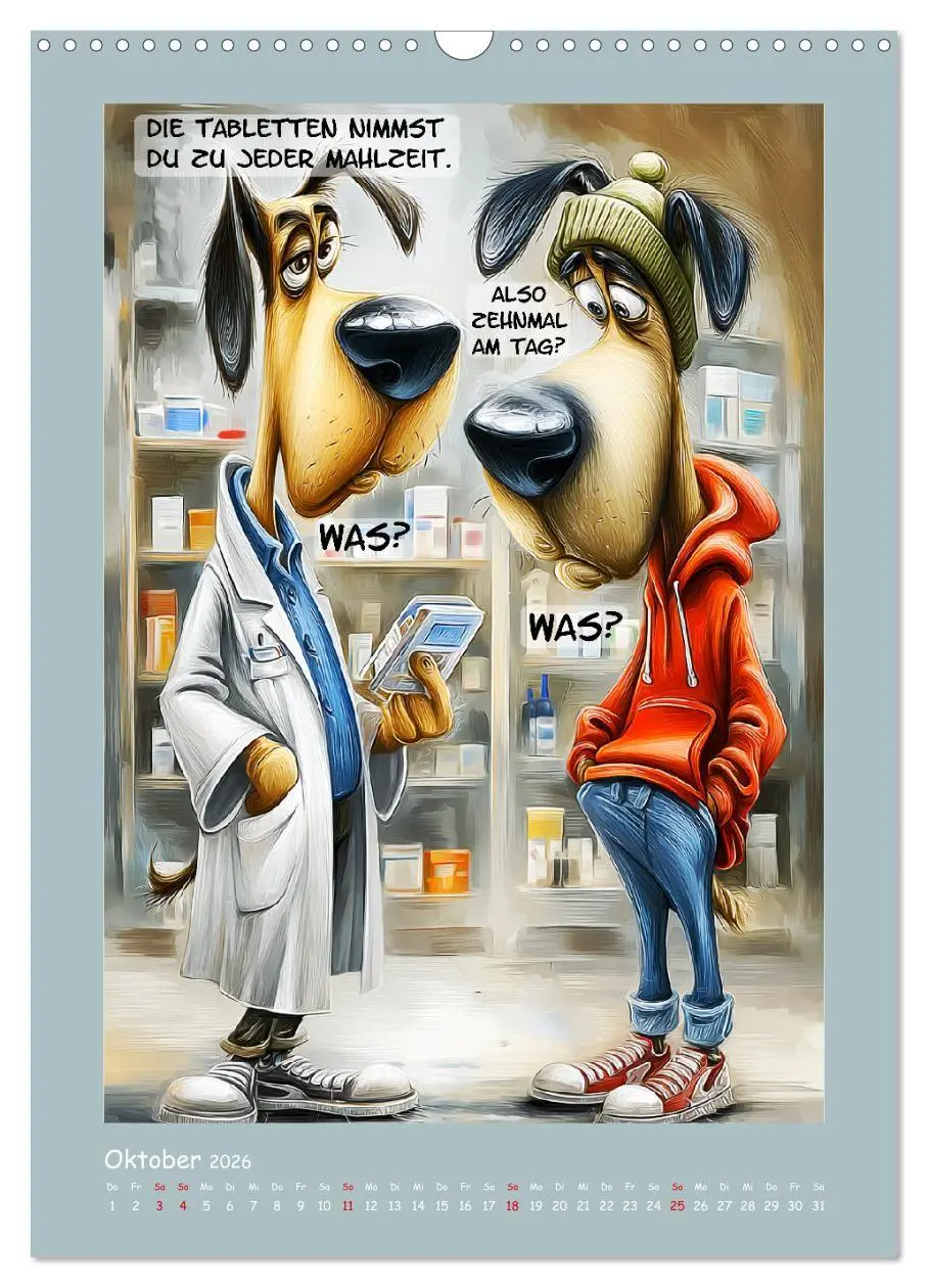 Bild: 9783516733167 | Hundstage. Bissiger Humor vom Feinsten (Wandkalender 2026 DIN A3...
