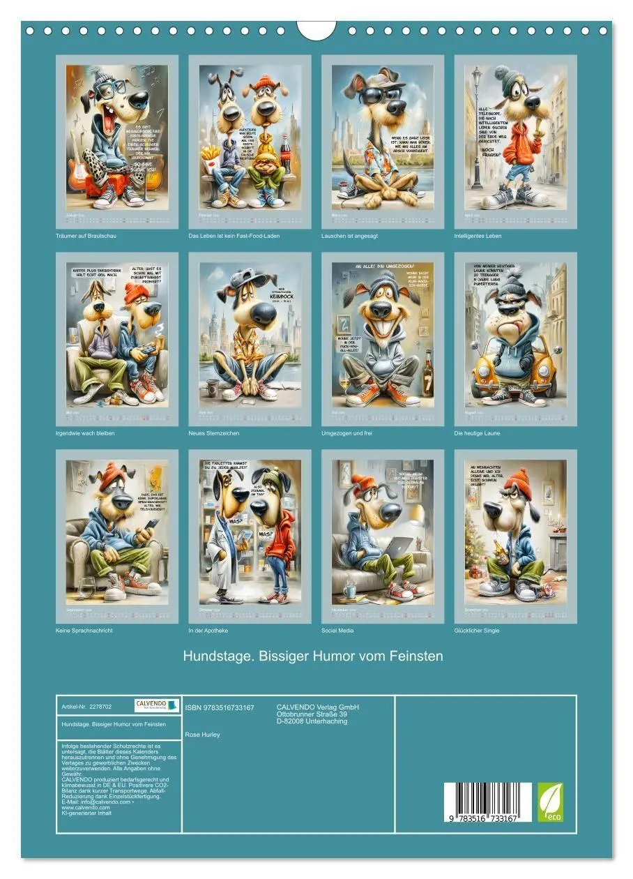 Bild: 9783516733167 | Hundstage. Bissiger Humor vom Feinsten (Wandkalender 2026 DIN A3...