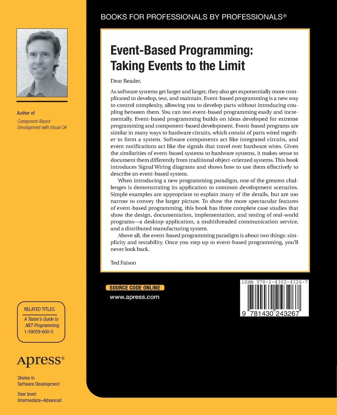 Rückseite: 9781430243267 | Event-Based Programming | Taking Events to the Limit | Ted Faison