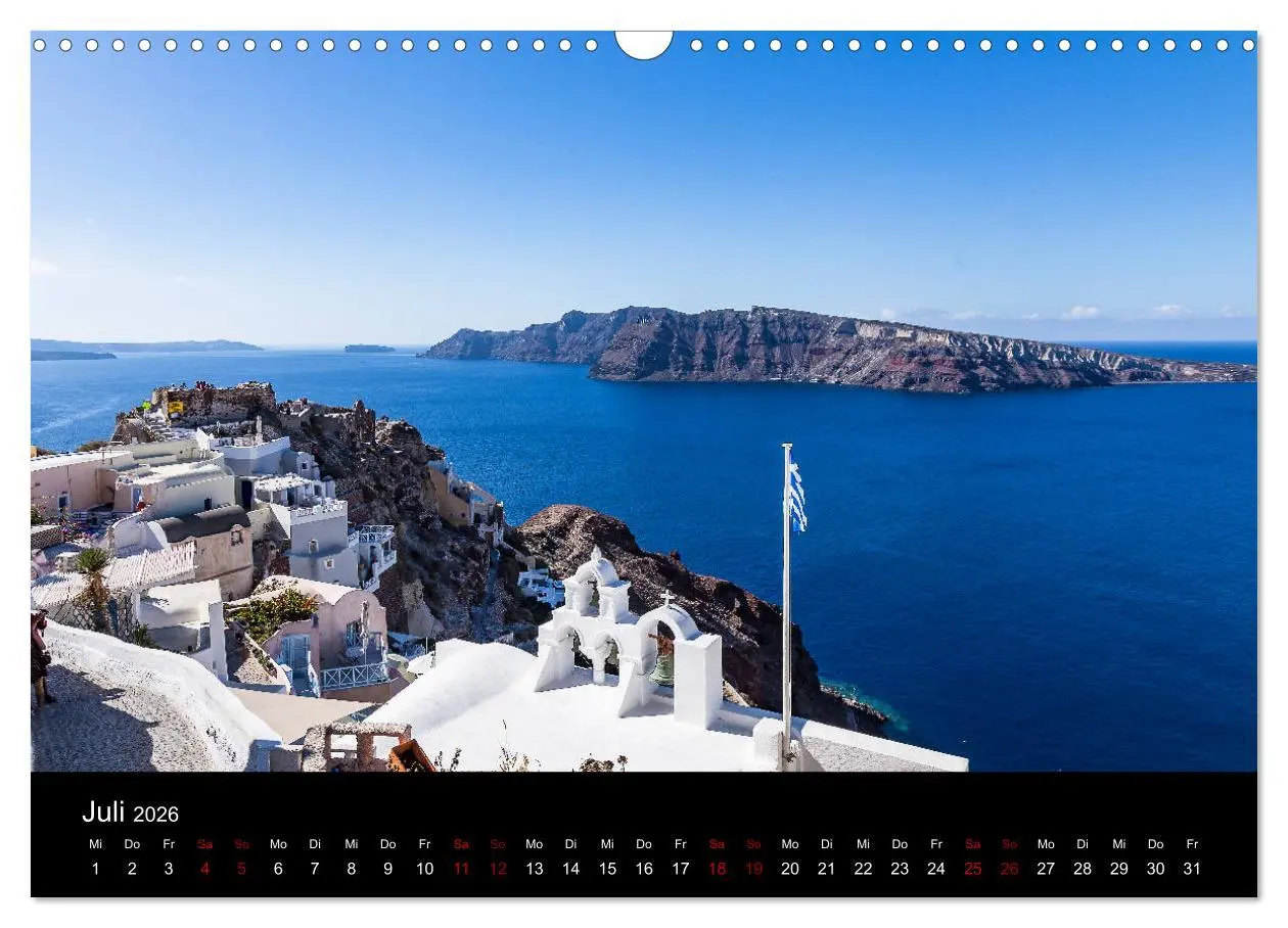 Bild: 9783457873267 | Santorini - Königin der Kykladen (Wandkalender 2026 DIN A3 quer),...