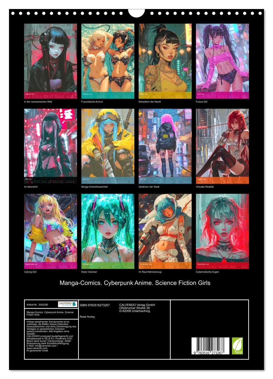 Bild: 9783516273267 | Manga-Comics. Cyberpunk Anime. Science Fiction Girls (Wandkalender...