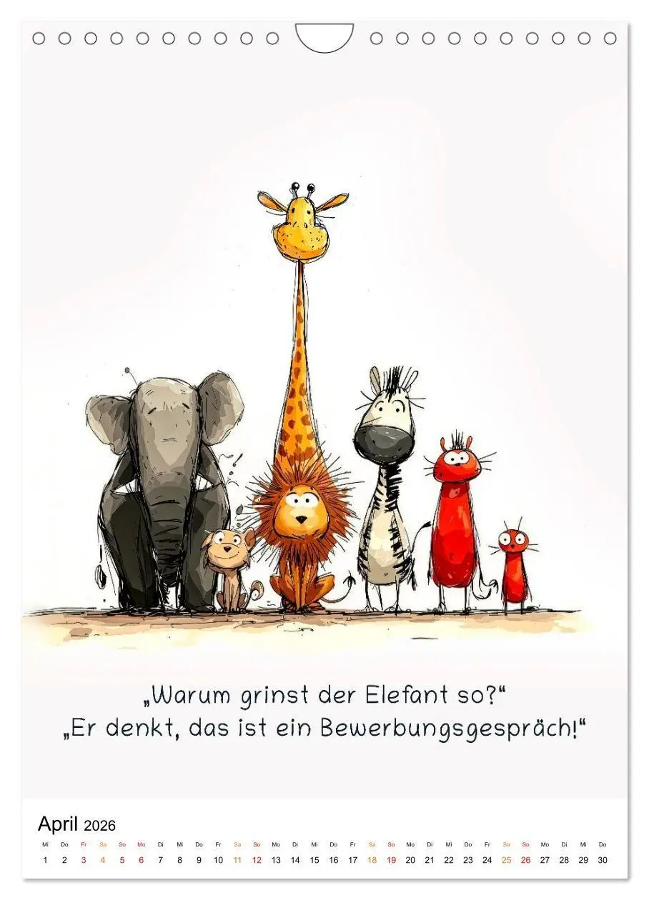 Bild: 9783516723267 | Tierische. Witzig. Wahr. (Wandkalender 2026 DIN A4 hoch), CALVENDO...