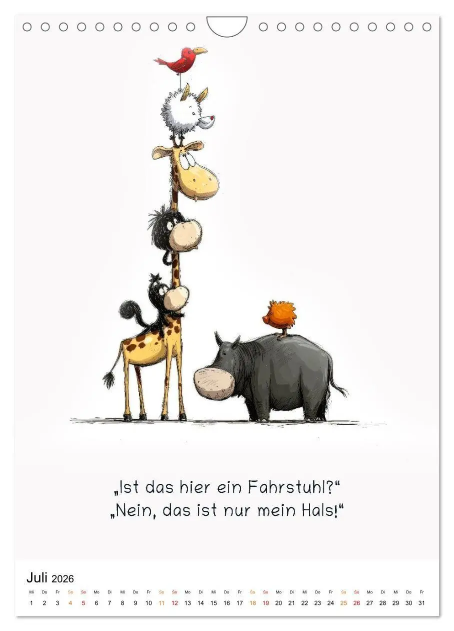 Bild: 9783516723267 | Tierische. Witzig. Wahr. (Wandkalender 2026 DIN A4 hoch), CALVENDO...