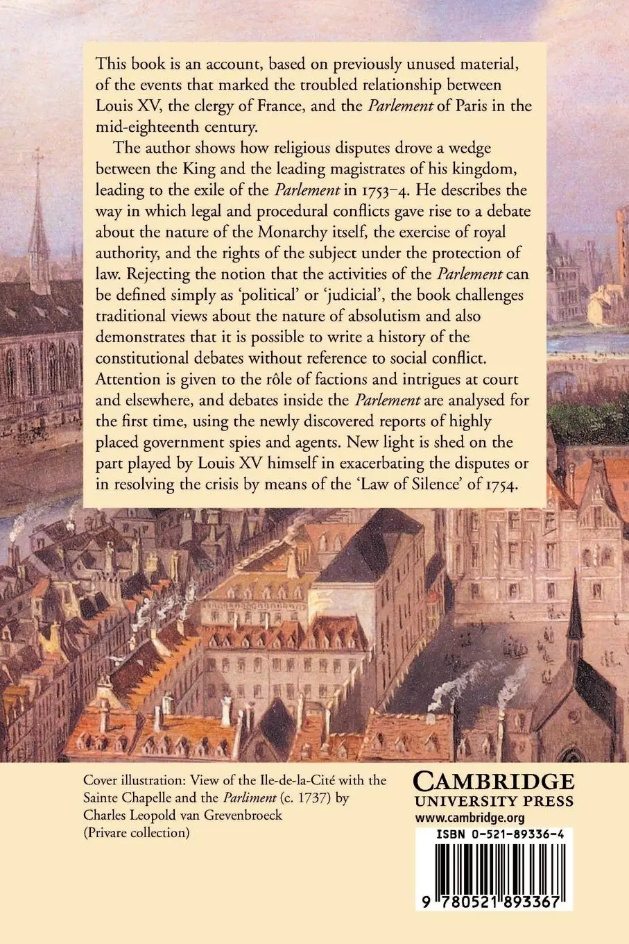 Rückseite: 9780521893367 | Louis XV and the Parlement of Paris, 1737 55 | John Rogister (u. a.)