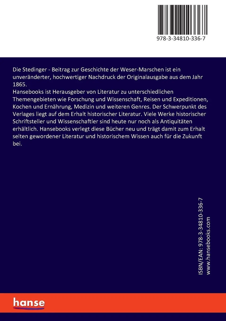 Rückseite: 9783348103367 | Die Stedinger | Beitrag zur Geschichte der Weser-Marschen | Schumacher