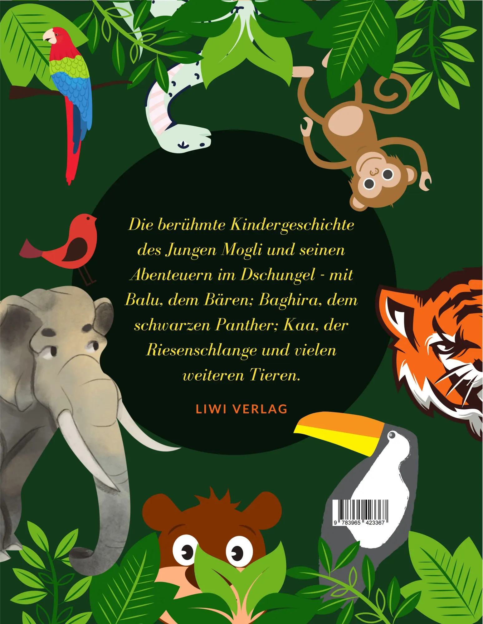 Rückseite: 9783965423367 | Das Dschungelbuch | Rudyard Kipling | Taschenbuch | 116 S. | Deutsch