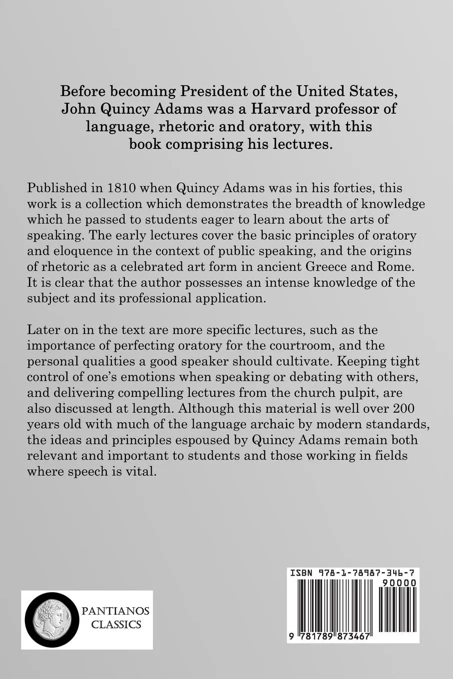Rückseite: 9781789873467 | Lectures on Rhetoric and Oratory | John Quincy Adams | Taschenbuch