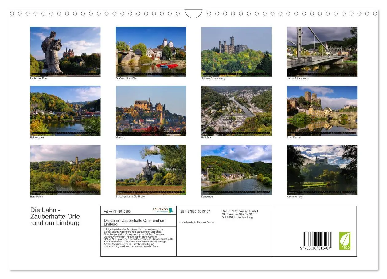 Bild: 9783516013467 | Die Lahn - Zauberhafte Orte rund um Limburg (Wandkalender 2026 DIN...