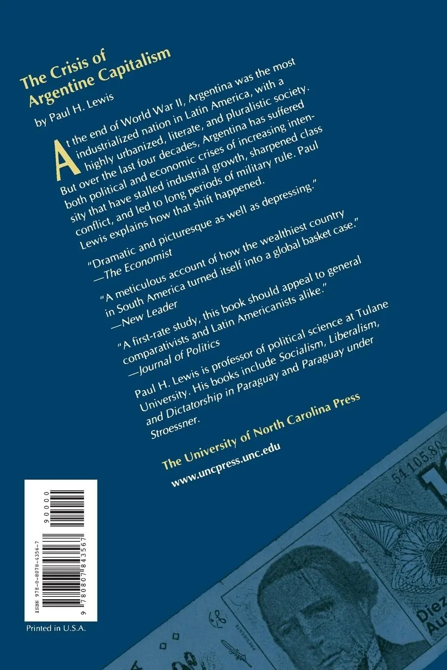 Rückseite: 9780807843567 | The Crisis of Argentine Capitalism | Paul H. Lewis | Taschenbuch