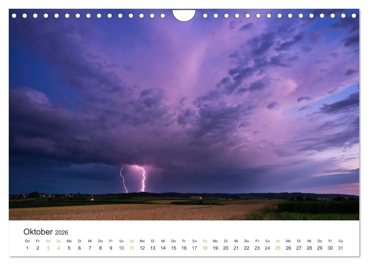 Bild: 9783516173567 | Faszination Gewitter (Wandkalender 2026 DIN A4 quer), CALVENDO...