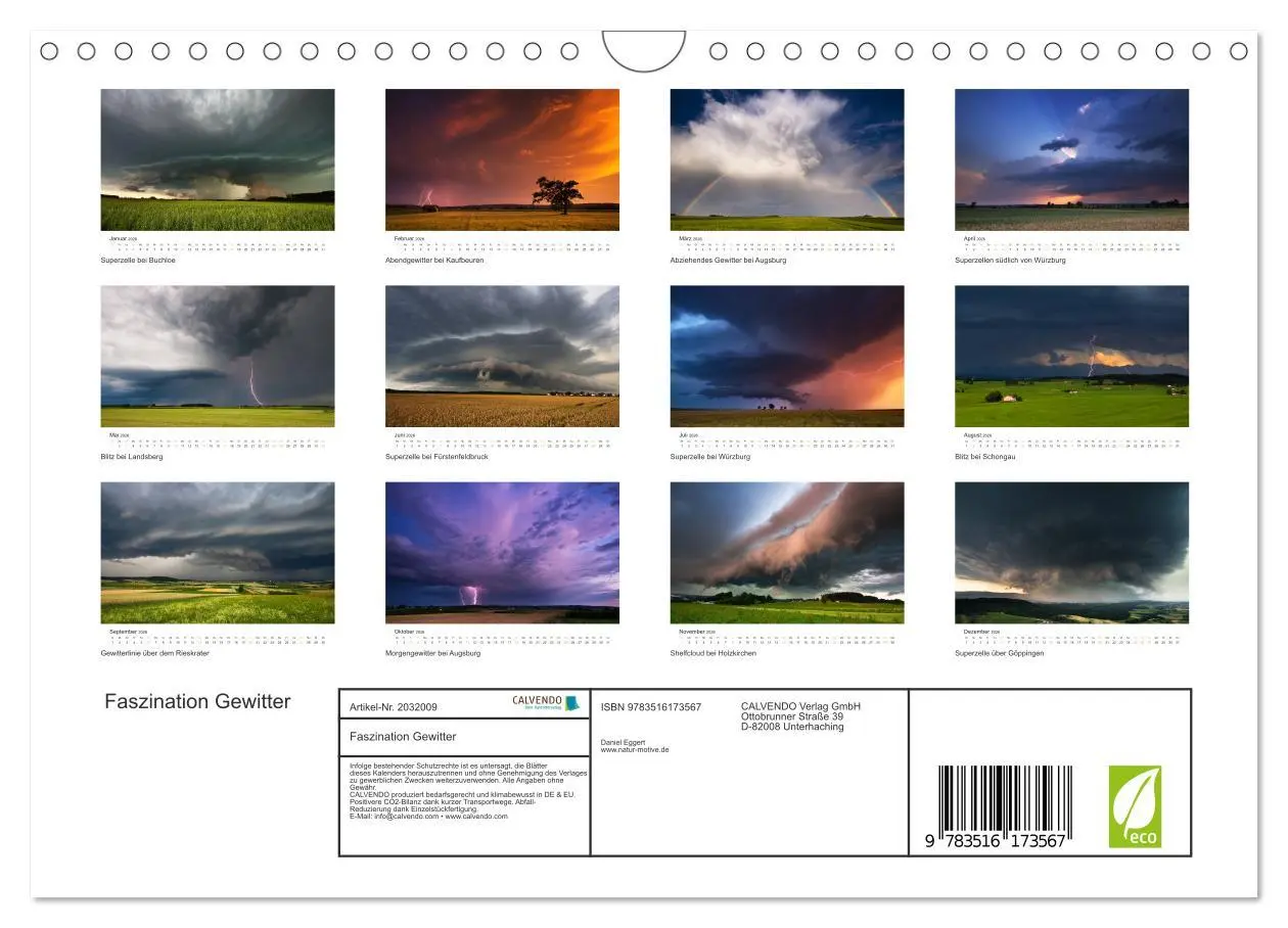 Bild: 9783516173567 | Faszination Gewitter (Wandkalender 2026 DIN A4 quer), CALVENDO...