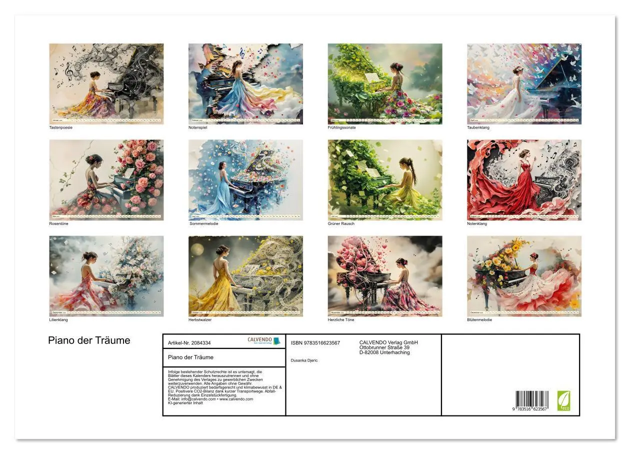 Bild: 9783516623567 | Piano der Träume (Wandkalender 2026 DIN A2 quer), CALVENDO...