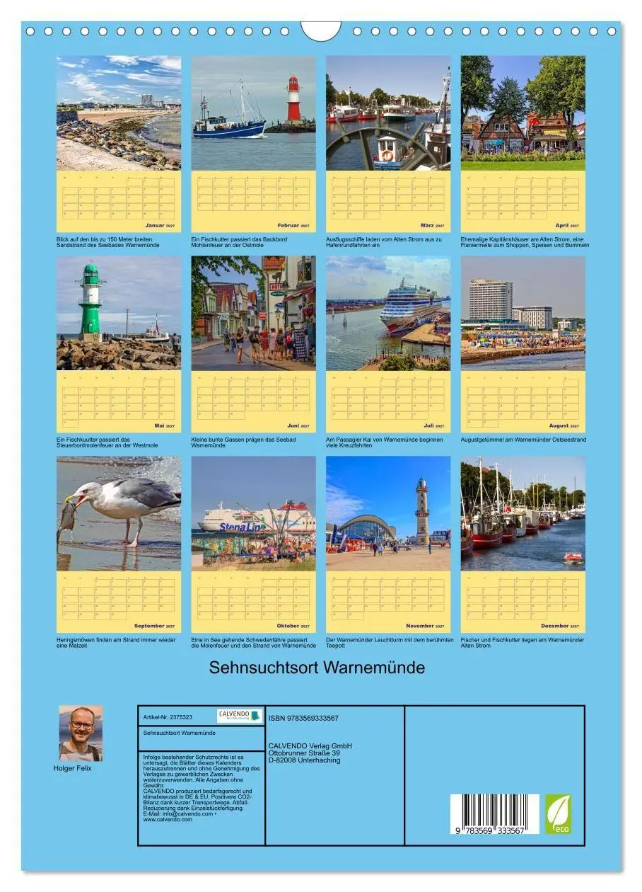 Bild: 9783569333567 | Sehnsuchtsort Warnemünde (Wandkalender 2027 DIN A3 hoch), CALVENDO...