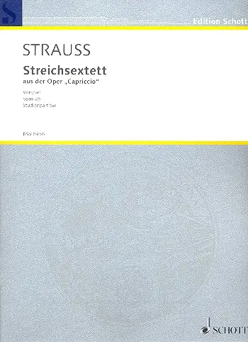 Cover: 9790002003567 | Streichsextett Opus 85 | Aus Der Oper Capriccio - Vorspiel | Strauss