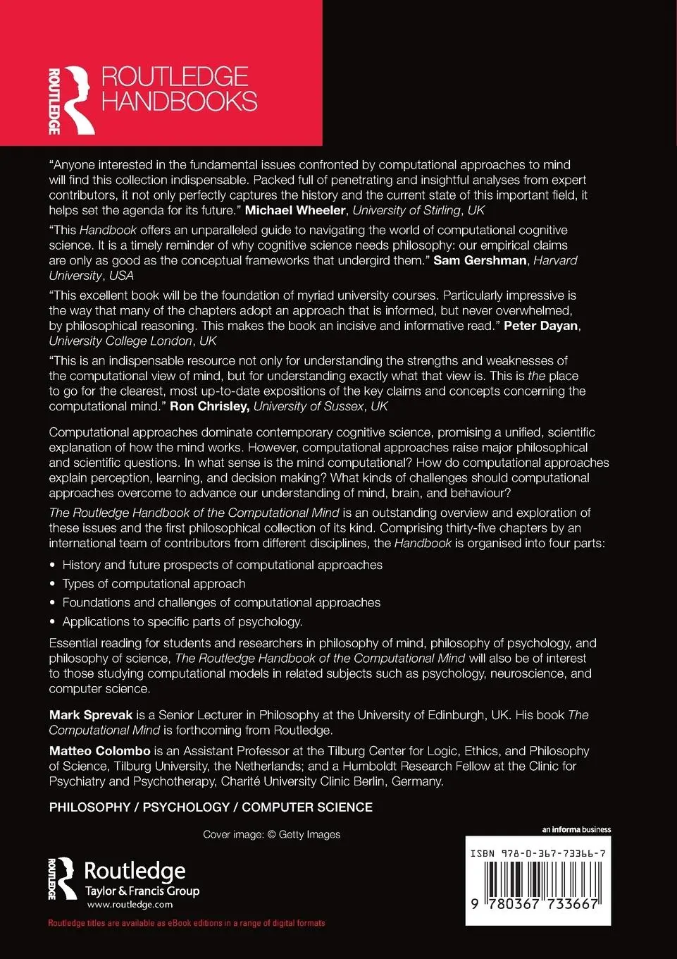 Rückseite: 9780367733667 | The Routledge Handbook of the Computational Mind | Sprevak (u. a.)
