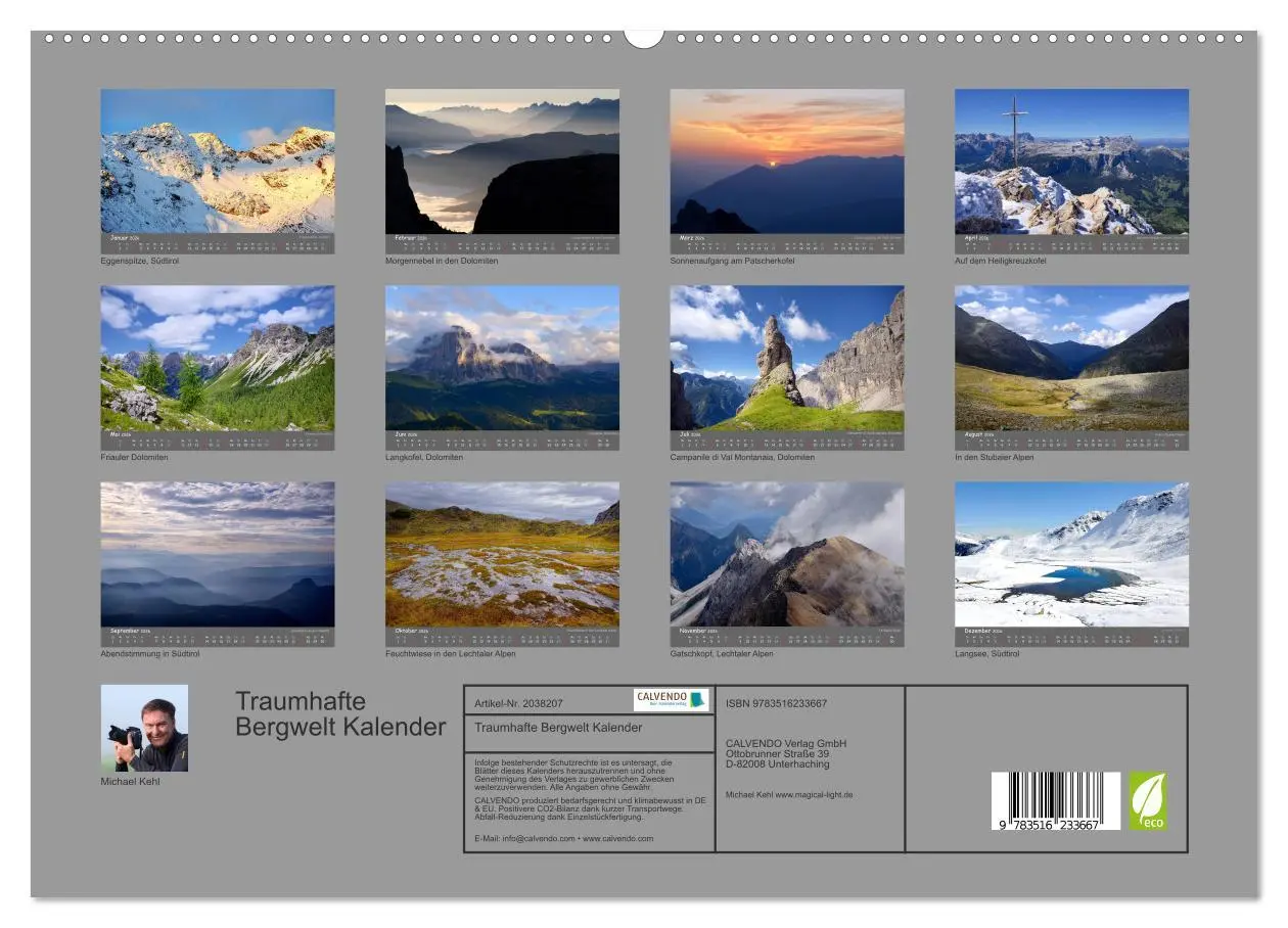 Bild: 9783516233667 | Traumhafte Bergwelt Kalender (hochwertiger Premium Wandkalender...