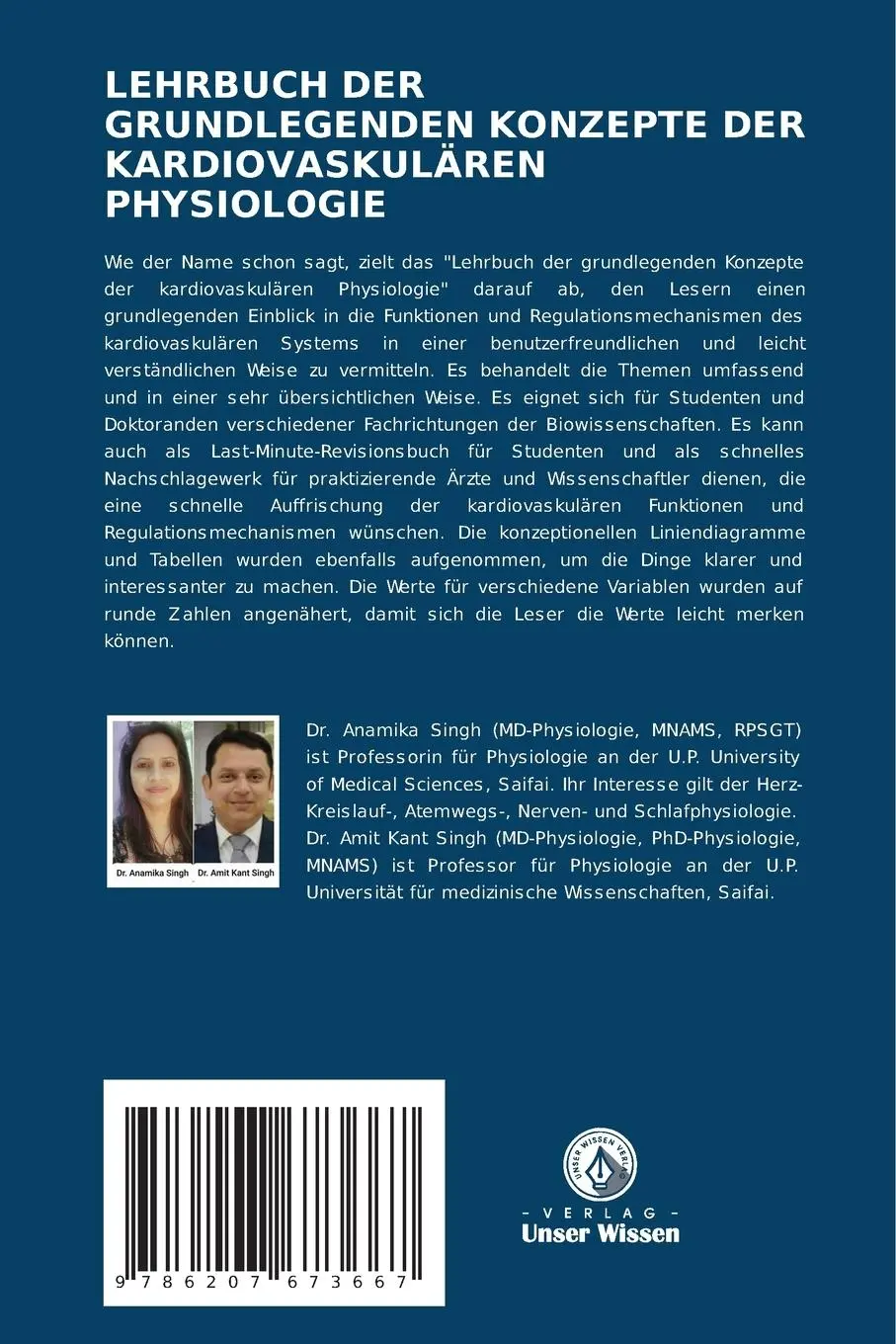 Rückseite: 9786207673667 | LEHRBUCH DER GRUNDLEGENDEN KONZEPTE DER KARDIOVASKULÄREN PHYSIOLOGIE