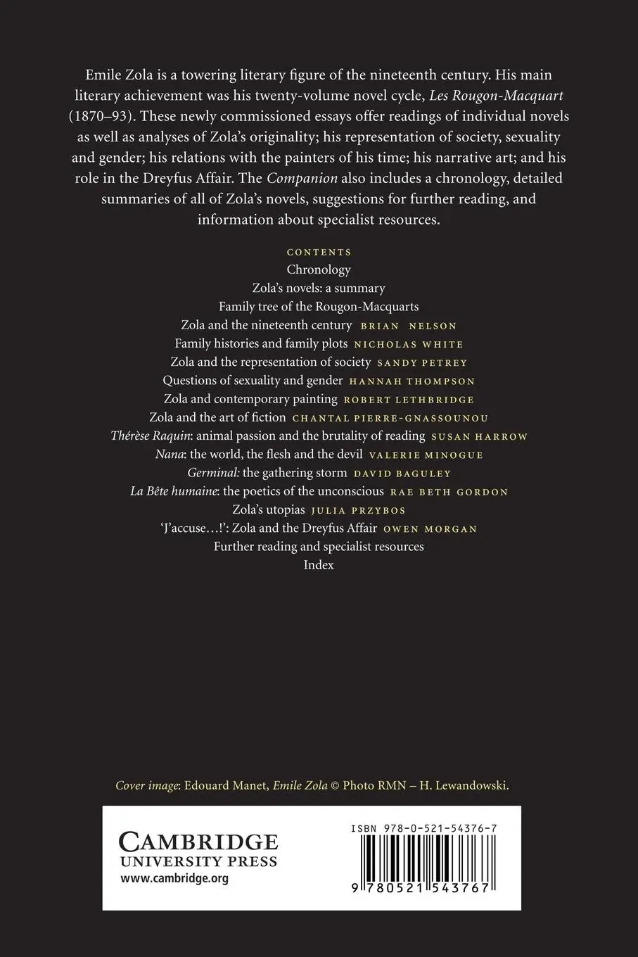 Rückseite: 9780521543767 | The Cambridge Companion to Zola | Brian Nelson | Taschenbuch | 2013