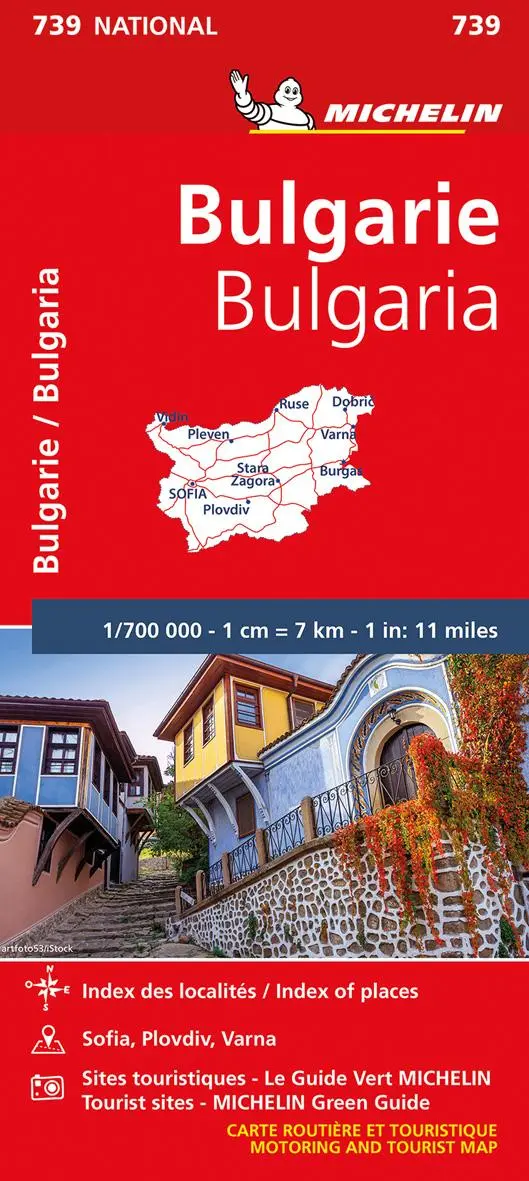 Cover: 9782067173767 | Michelin Bulgarien 1:700 000 | Strassen- und Tourismuskarte | Michelin