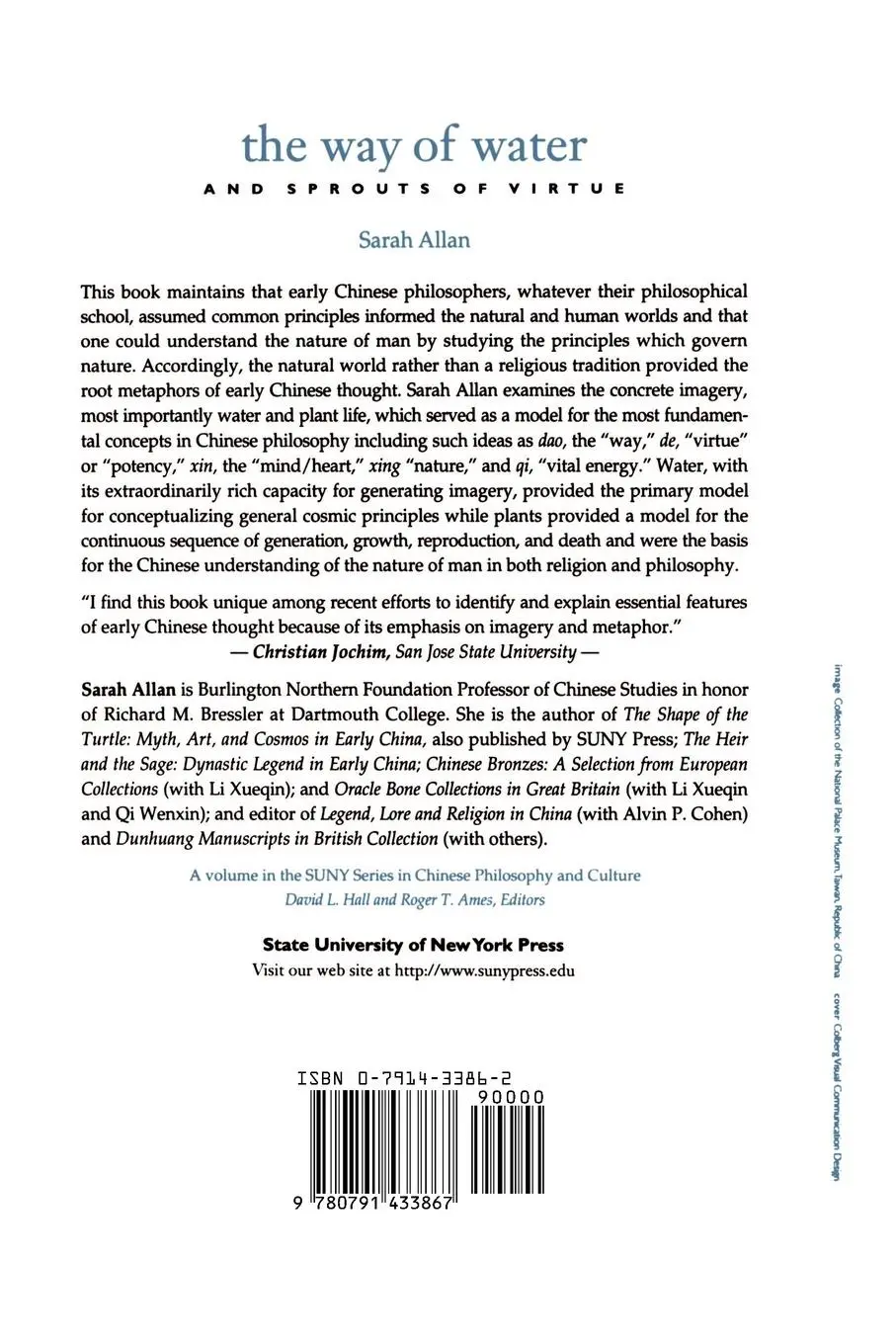 Rückseite: 9780791433867 | The Way of Water and Sprouts of Virtue | Sarah Allan | Taschenbuch