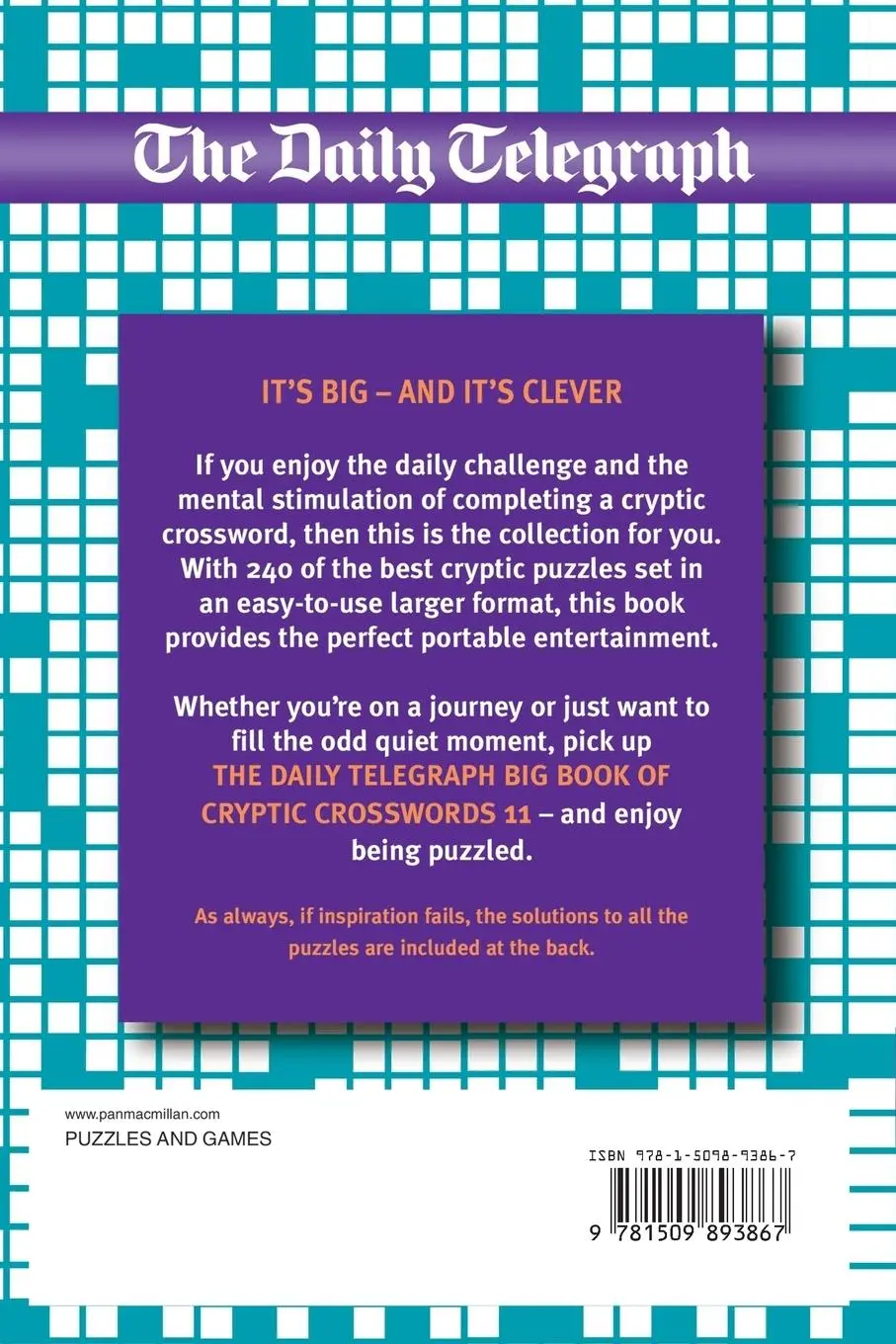Rückseite: 9781509893867 | The Daily Telegraph Big Book of Cryptic Crosswords 11 | Limited | Buch
