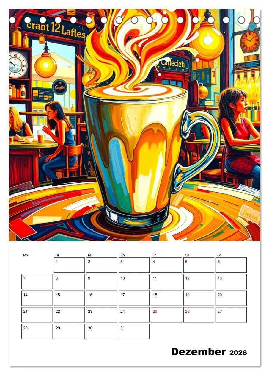 Bild: 9783457293867 | Kaffee trifft Kunst - Aromatische Pinselstriche (Tischkalender 2026...