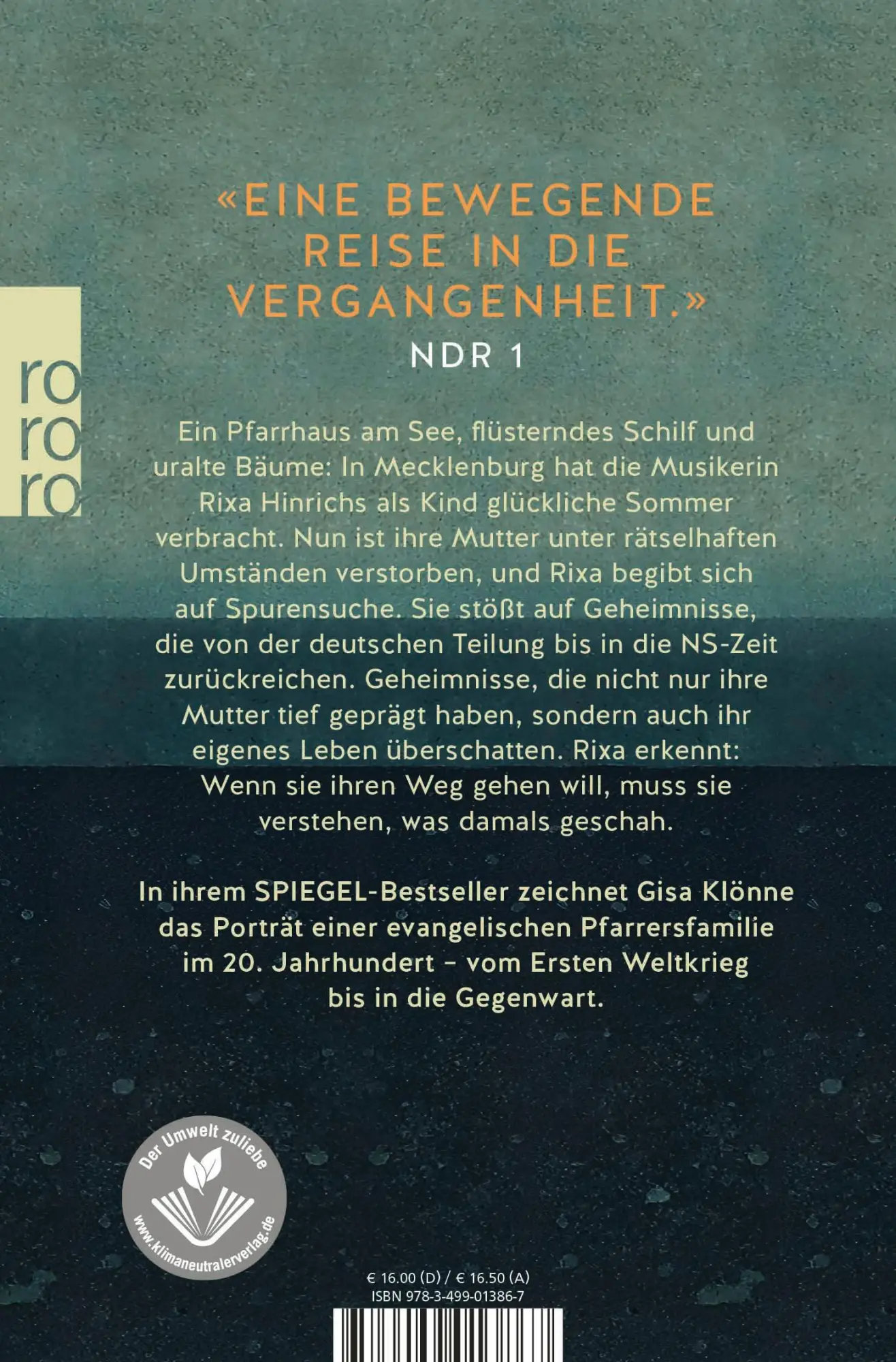 Rückseite: 9783499013867 | Das Lied der Stare nach dem Frost | Gisa Klönne | Taschenbuch | 496 S.