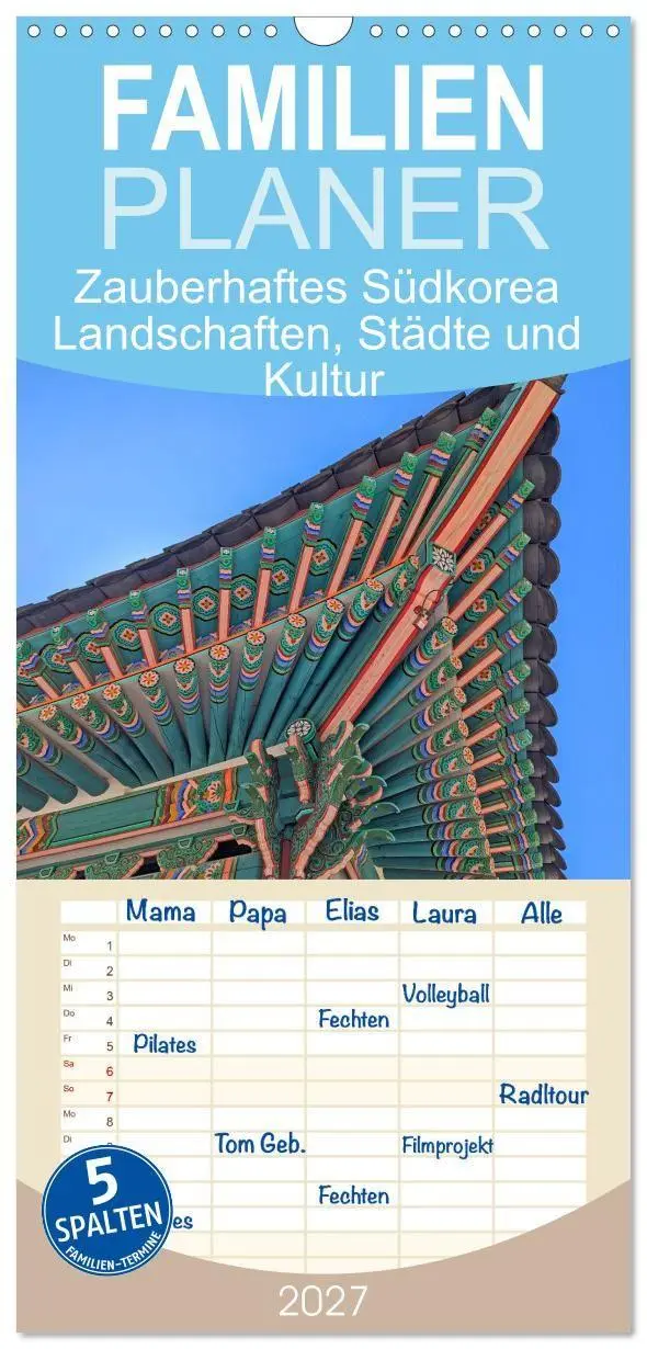Cover: 9783594293867 | Familienplaner 2027 - Zauberhaftes Südkorea Landschaften, Städte...