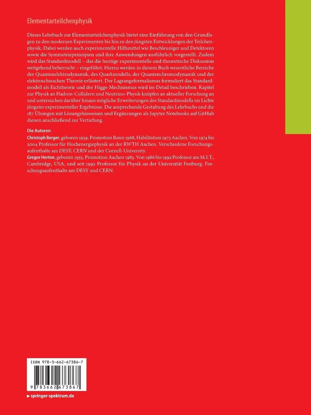 Rückseite: 9783662673867 | Elementarteilchenphysik | Gregor Herten (u. a.) | Taschenbuch | xix