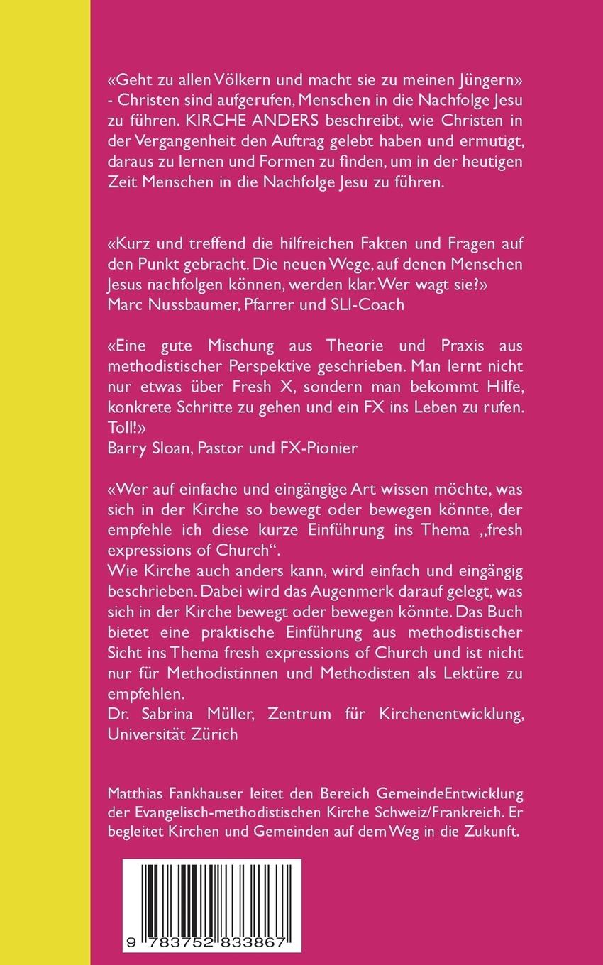 Rückseite: 9783752833867 | Kirche anders | Matthias Fankhauser | Taschenbuch | 64 S. | Deutsch