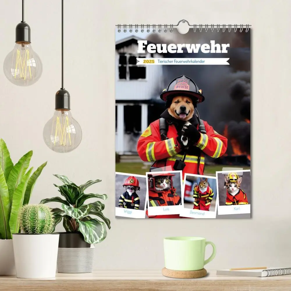 Bild: 9783435883967 | Feuerwehr - Tierischer Feuerwehrkalender (Wandkalender 2025 DIN A4...